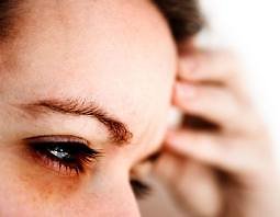 Psychological Support for Migraine. Head in Hands Migraine